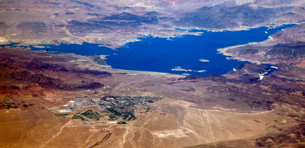 Boulder City airport near Lake Mead, the departure point of the Antelope Canyon flight tour from Las Vegas.